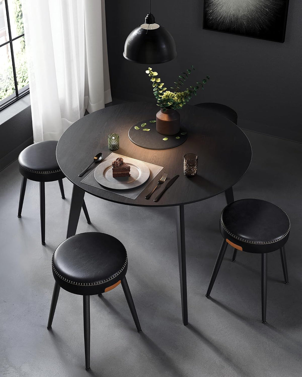 VASAGLE EKHO Collection - Dining Chairs Stools Set of 4, Upholstered Kitchen ...