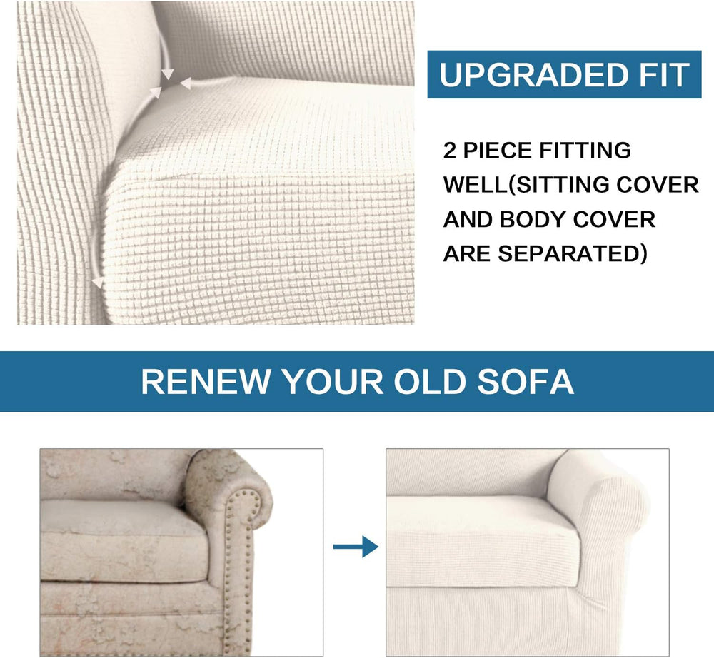 H.VERSAILTEX 2-Pieces Armchair Cover Chair Slipcovers with Arms Furniture Pro...