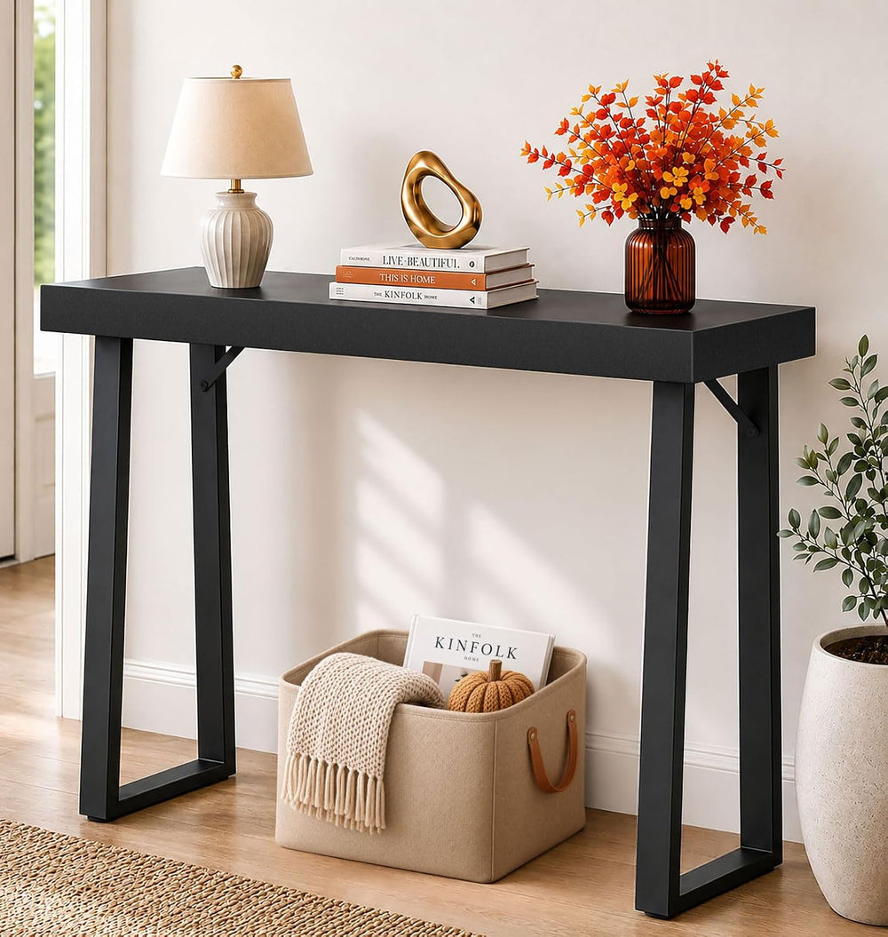 SLEEPING LAMB 36 Inch Small Entryway Table, Black Console Table for Hallway