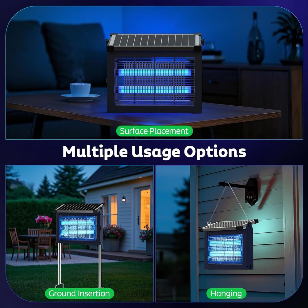 OnBeam Solar Bug Zapper Outdoor, 4500V Mosquito Zapper Fly Trap for Patio