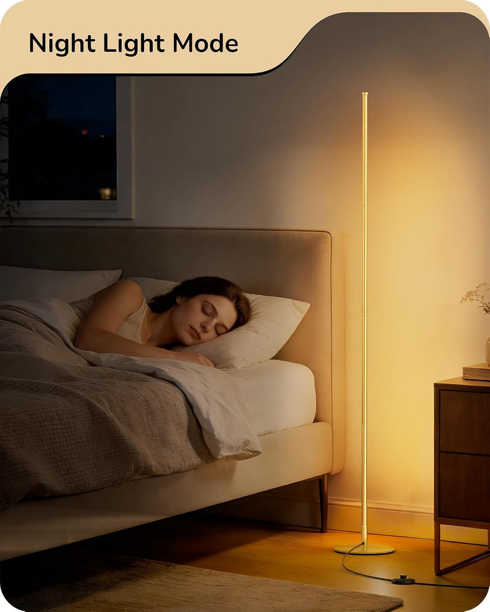 EDISHINE 59.8" Corner Lamp with Remote & 3 Height Settings, Dimmable...