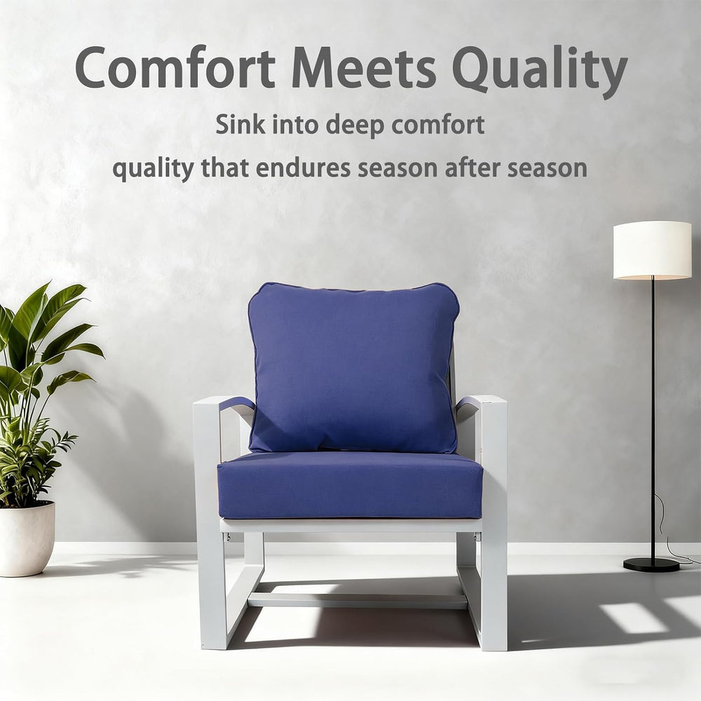 Patio Cushions for Outdoor Furniture,Waterproof,22x24,Navy Blue