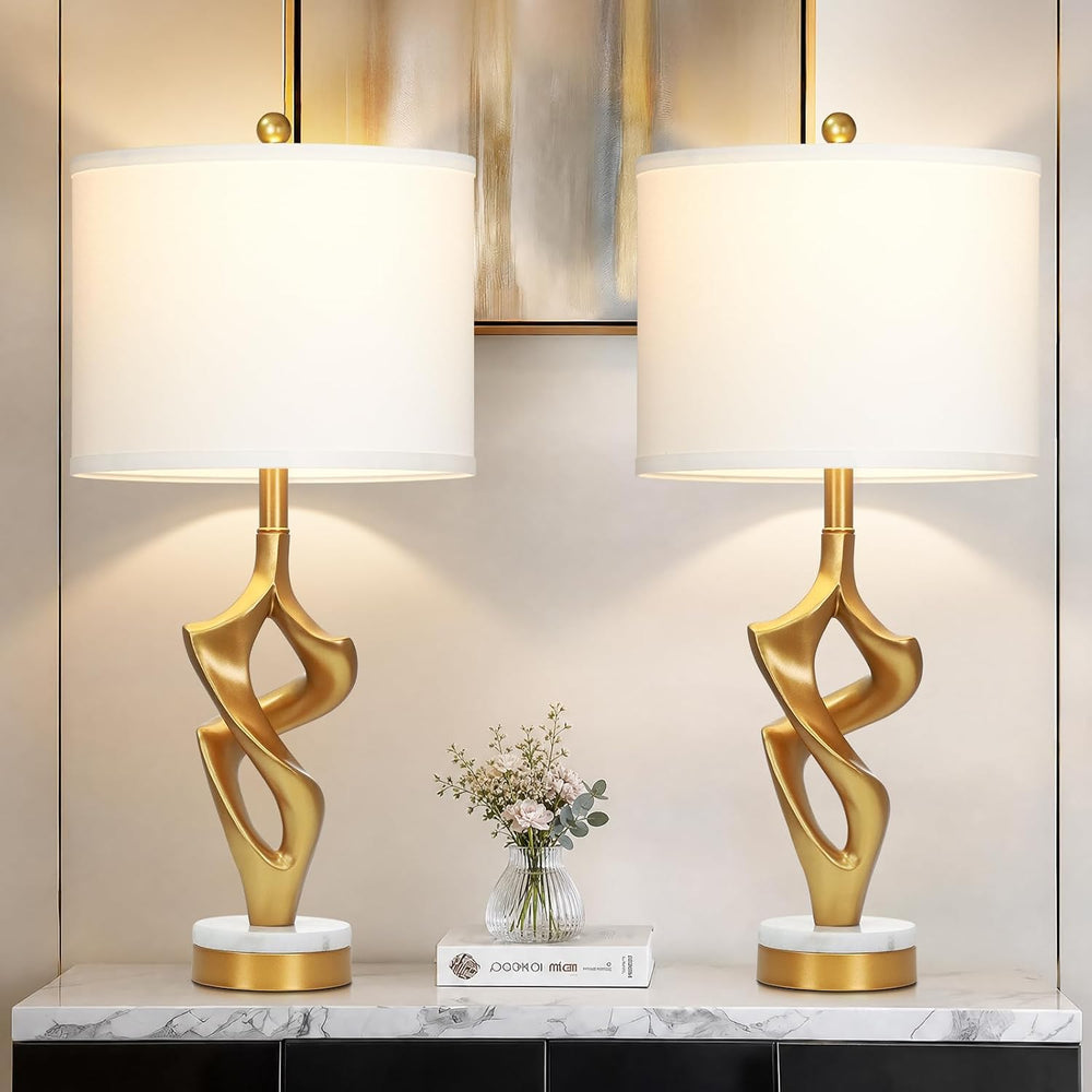 Ruzectt 29" Tall Gold Table Lamps Set of 2 for Living Room, 3 Color Temp...