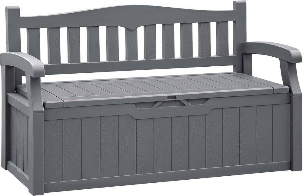 Flamaker 80 Gallon Storage Bench, Deck Box with Seat Waterproof All-Weather