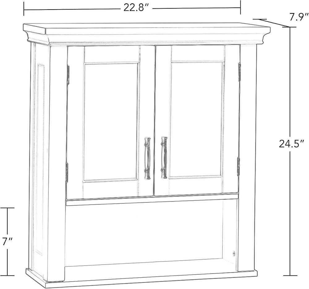 RiverRidge Somerset Two-Door Bathroom Wall Mount Medicine Cabinet, White