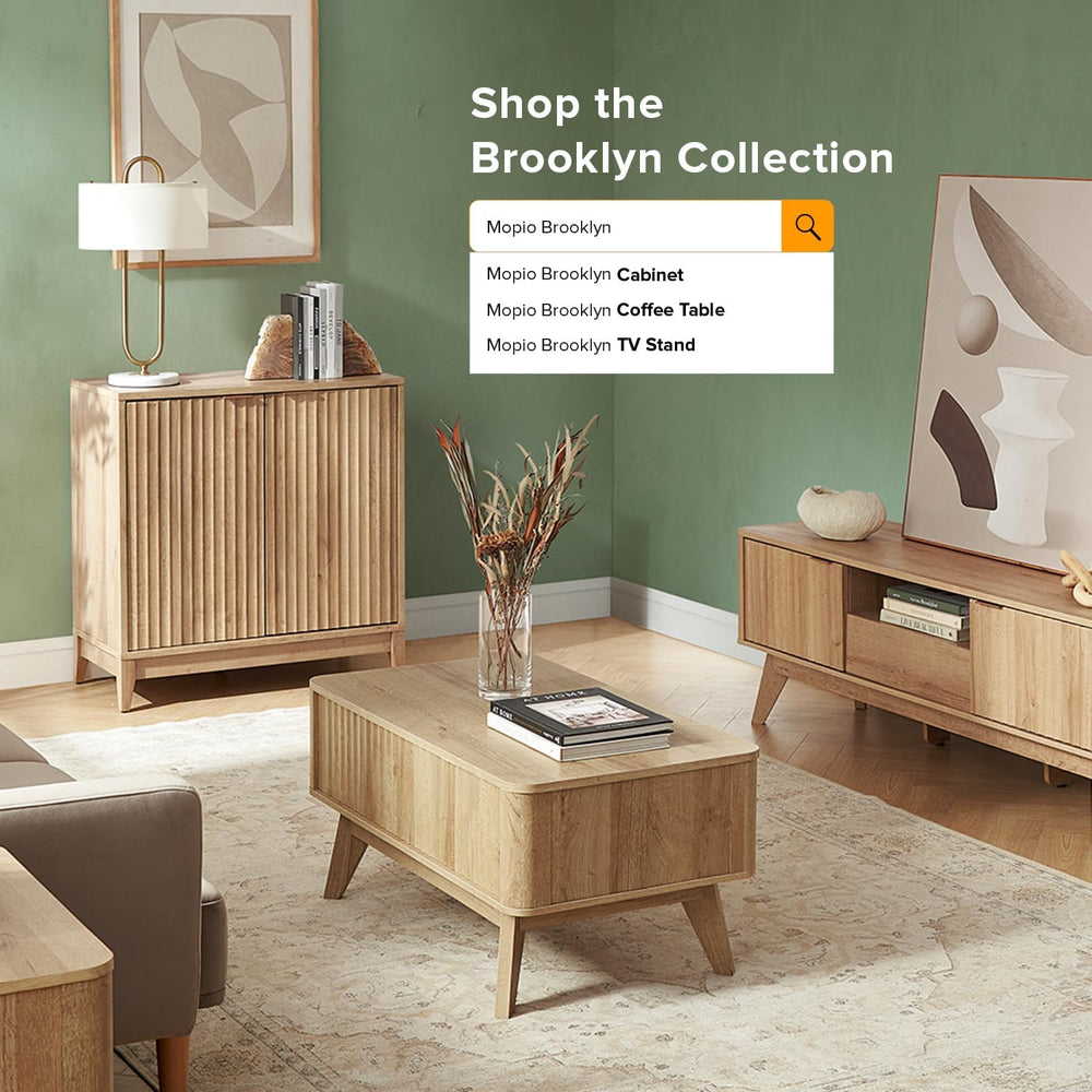 mopio Brooklyn Storage Cabinet, Sideboard, Credenza (Oak, Set of 2)