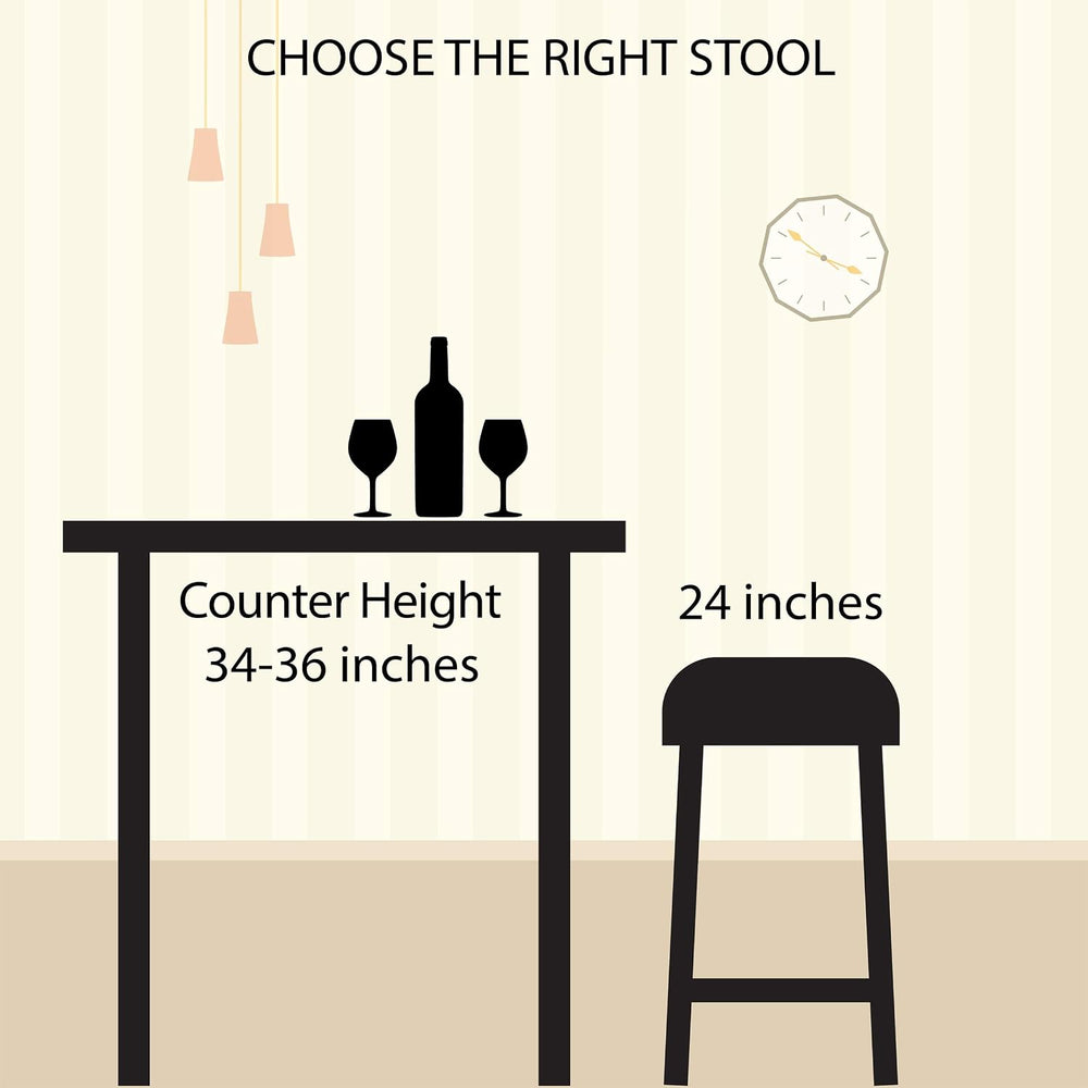 Home Lavish Counter Height Stools-Backless Kitchen or Dining Room Metal Base,...