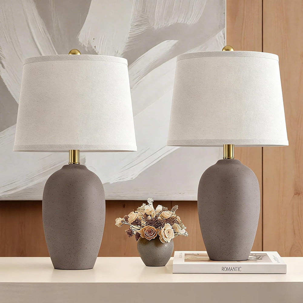 AIEAMPDO 21'' Set of 2 Farmhouse Ceramic Small Table Lamps for Living...