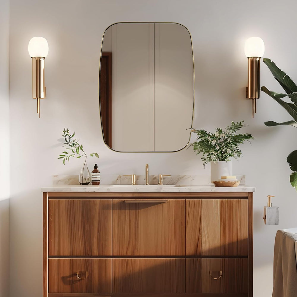 ANDY STAR Oval Mirrors for Bathroom, 24x30 Gold Bathroom Vanity Mirror with M...