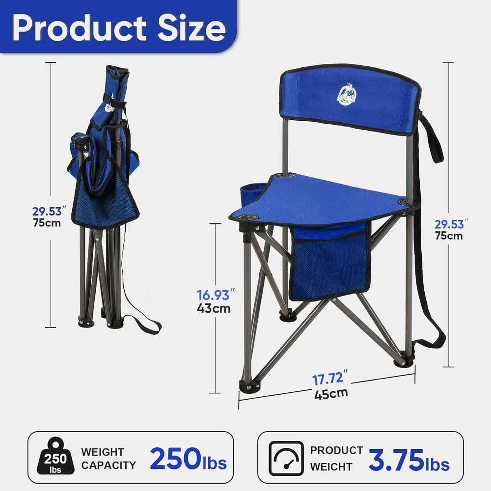 Northroad 2 Pack Tripod Camping Chairs, Portable 3 Legged Folding Tripod Stoo...