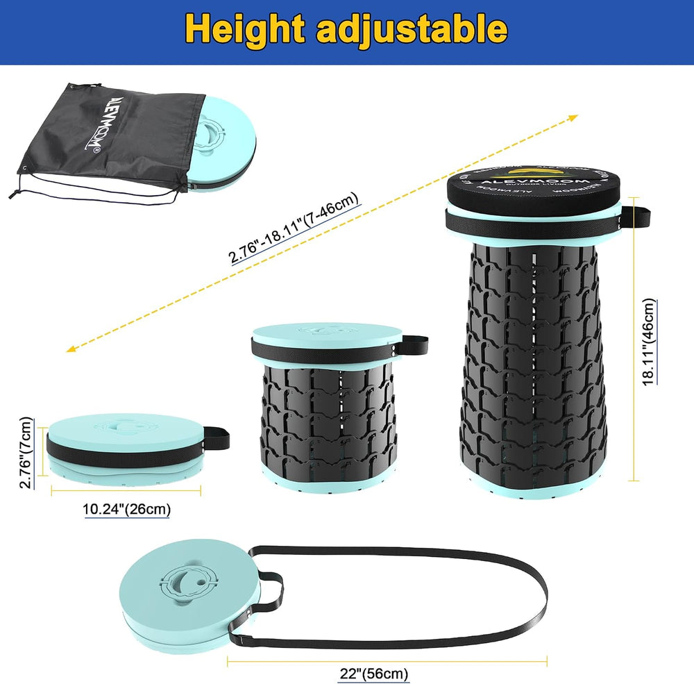 ALEVMOOM Upgraded 18.1" XL Collapsible Stool with Cushion, Portable Fold...