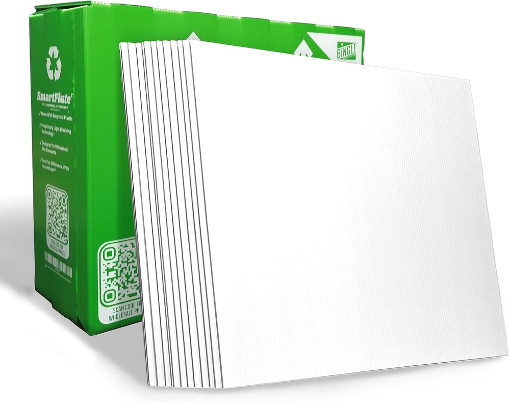 24x36" Yard Signs White 4mm Fluted Plastic Poster Boards Waterproof, Pri...
