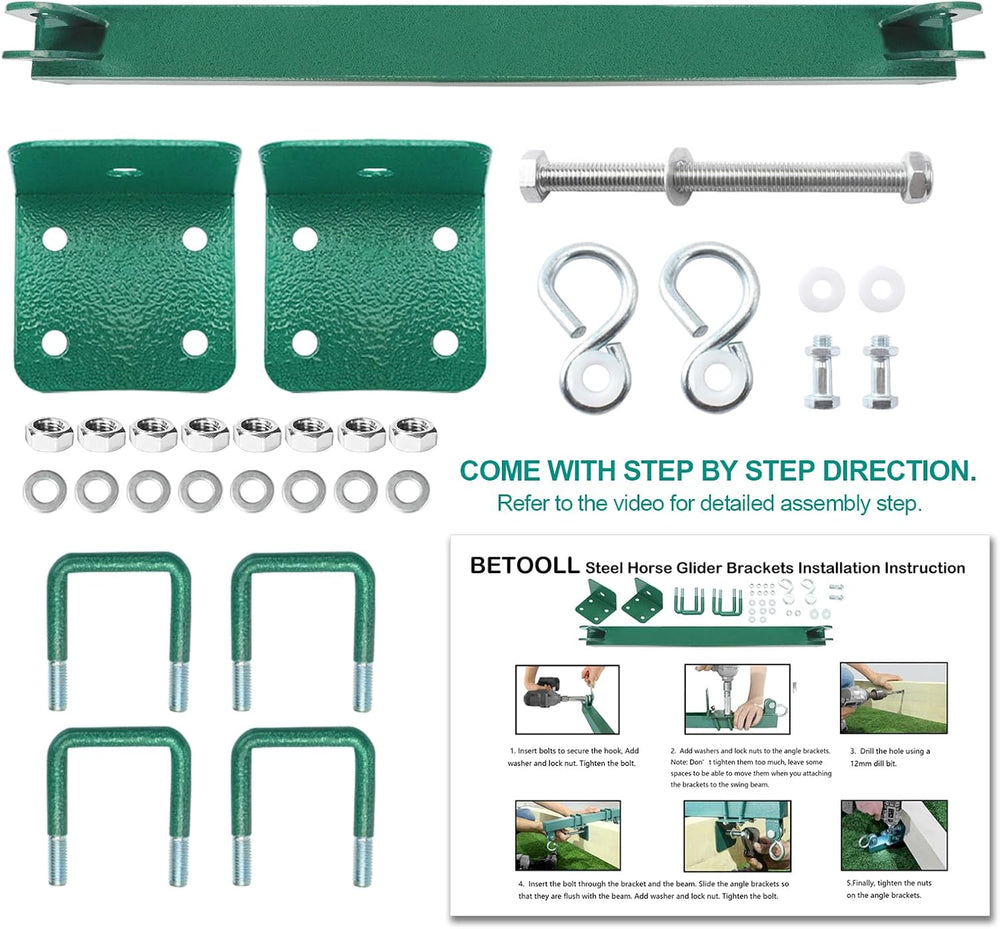 Betooll Glider Swing Brackets and Dual Glider Bundle - 2 Heavy Duty Swing Sea...