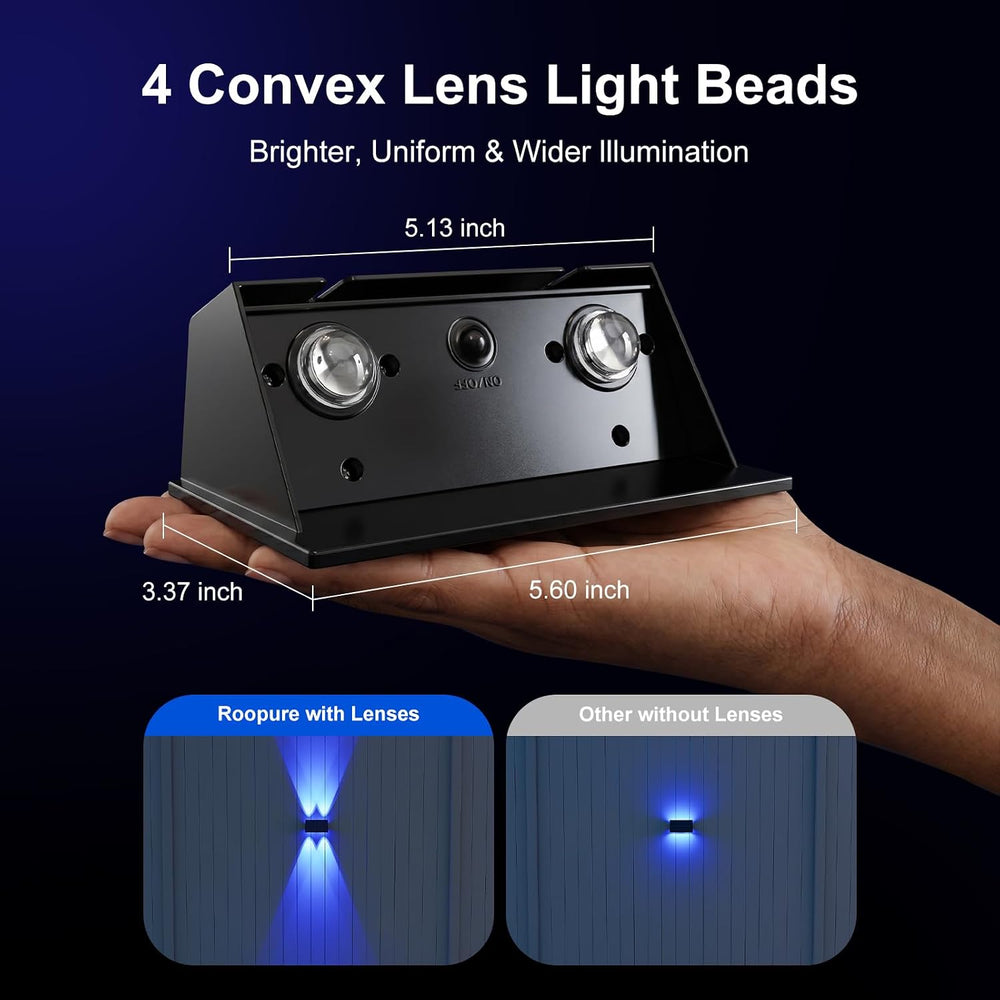 8 Pack Color Changing Solar Powered Fence Light Outdoor Up and Down