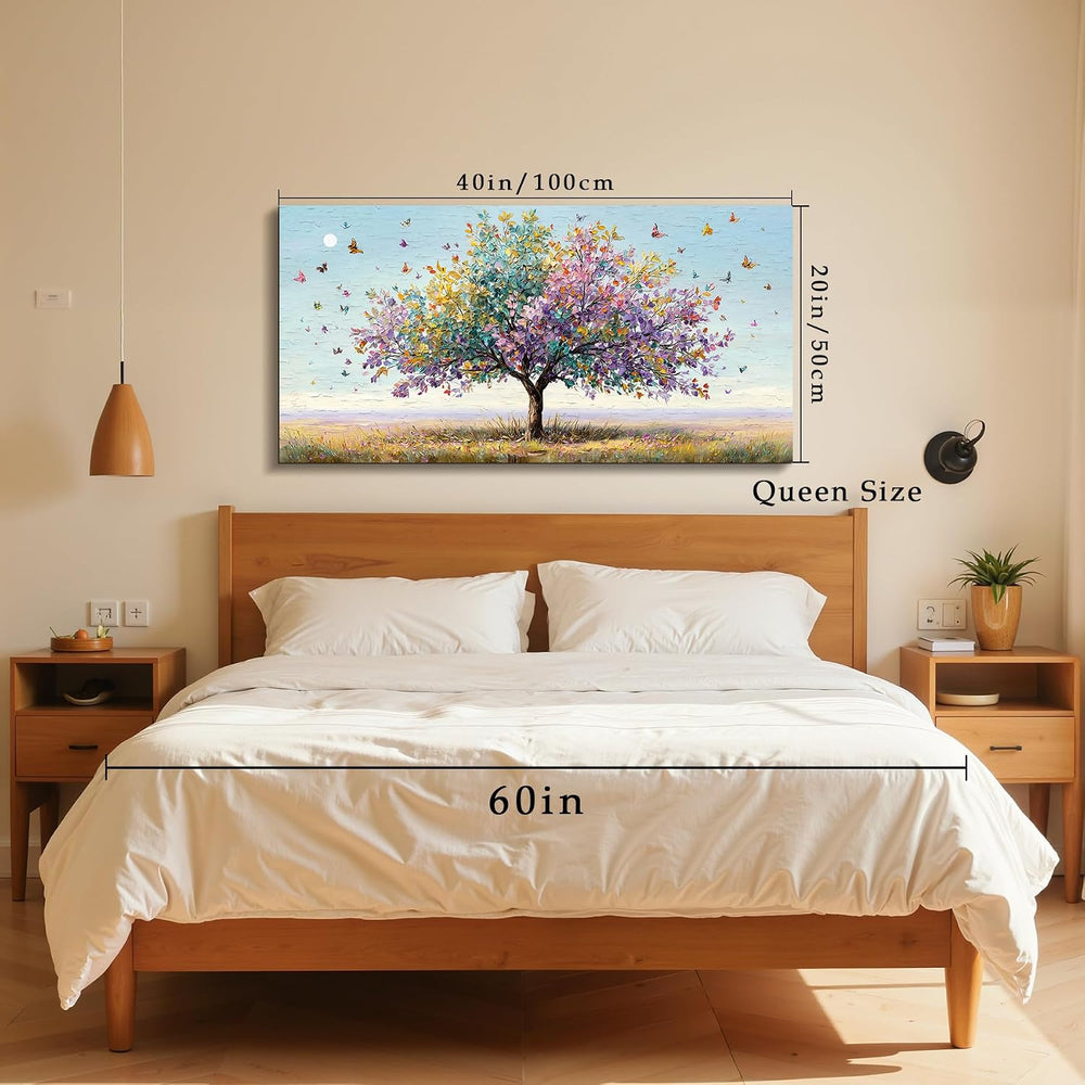 SERIMINO Butterfly Tree of Life Wall Art, Landscape Art Prints 20"x40"