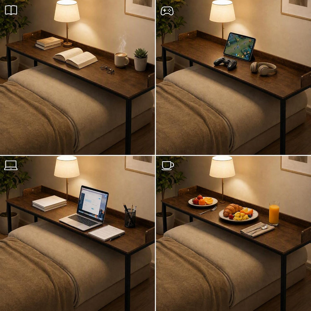 Clevich Overbed Table with Wheels, 16" D x 71" W x 41" H Mobil...