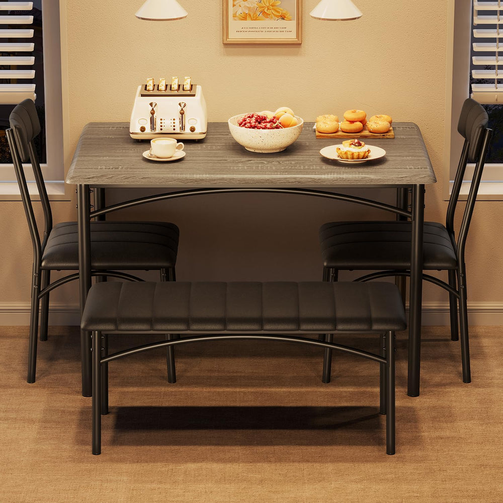 GarveeHome Dining Table Set for 4, Kitchen Table with Upholstered Chairs and ...