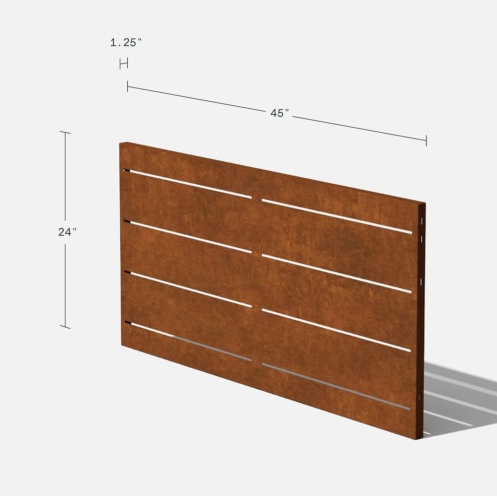 Veradek Corten Steel Privacy Screen Panels - Linear (85% Privacy)