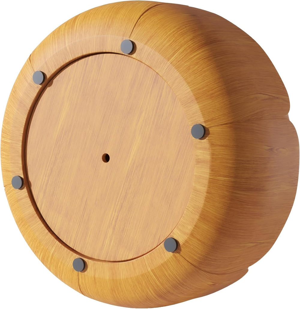 35.63" Round Outdoor Indoor Coffee Table - Modern Wood Grain Drum Center...