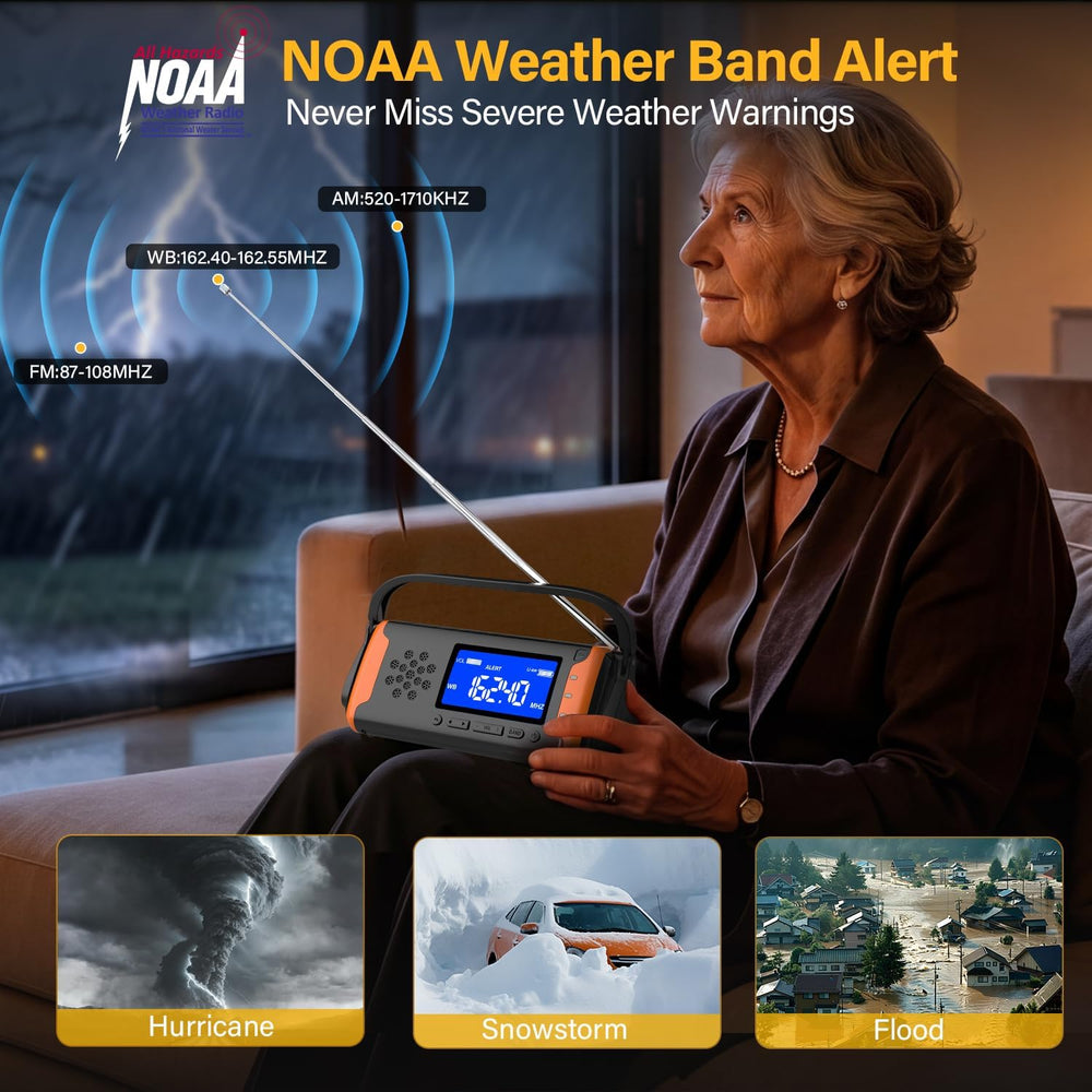 NOAA Weather Alert Radio Digital Display, Emergency Radio, Better Reception