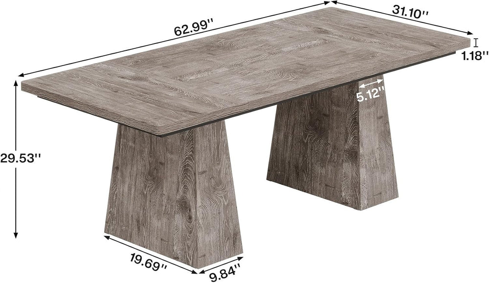 Tribesigns 63-Inch Executive Desk, Large Office Computer Desk with Double Ped...
