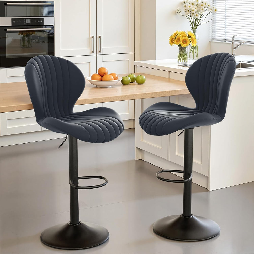 Bar Stools Set of 2 Swivel Adjustable Bar Chairs