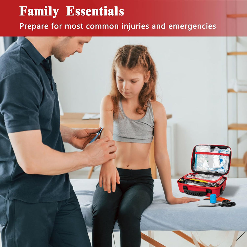 First Aid Kit 340 Piece, Premium Waterproof Hard Shell Medical Kit