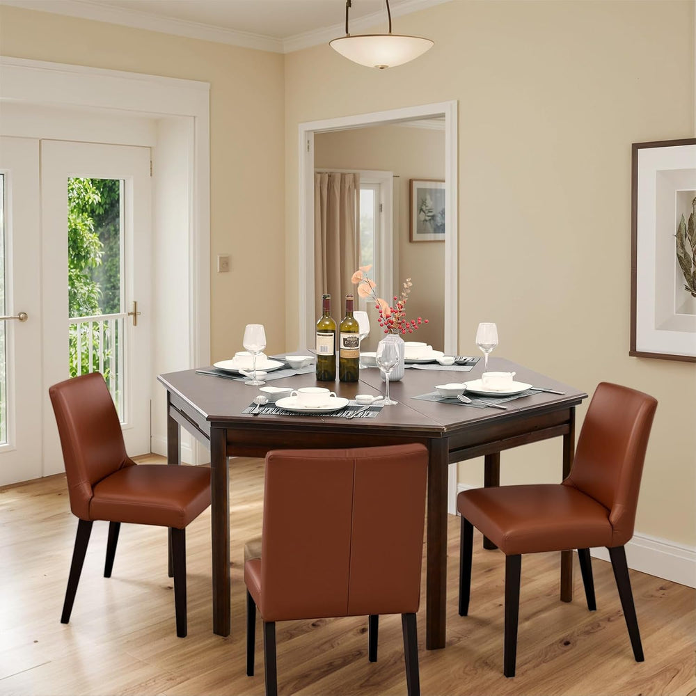 Coperat Hexagonal Solid Wood Game Table with Removable Top for 4-6 Players