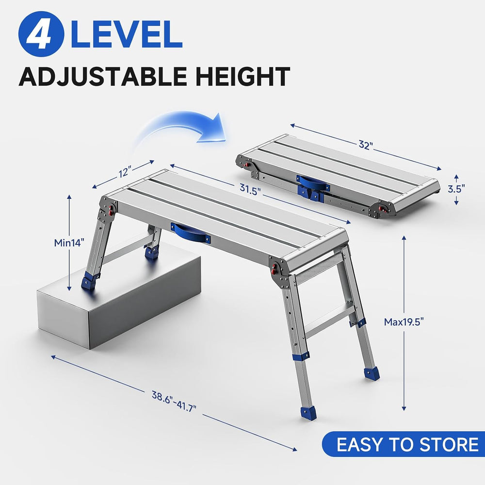 Loyoda Folding Work Platform for Adults, Portable Aluminum Step Stool 800lb