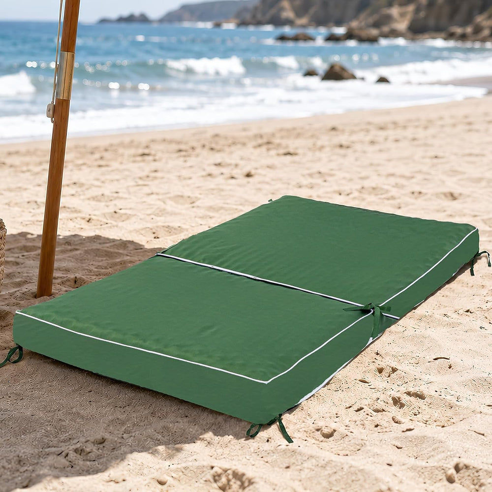 Outdoor Deep Seat Cushion Set, Green, 20x20x4, 2-Pack