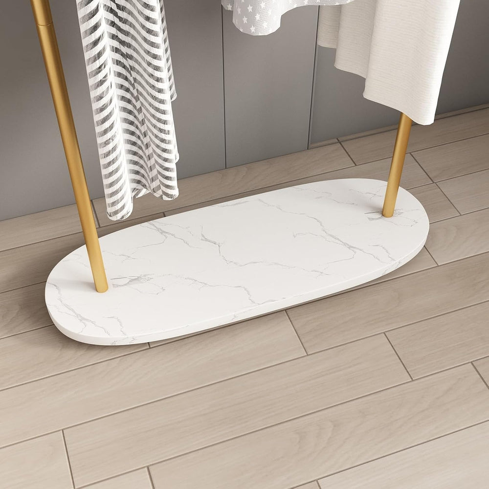 Gold Clothing Racks Heavy Duty, Gold Coat Racks Standing With Marble Base, Mo...