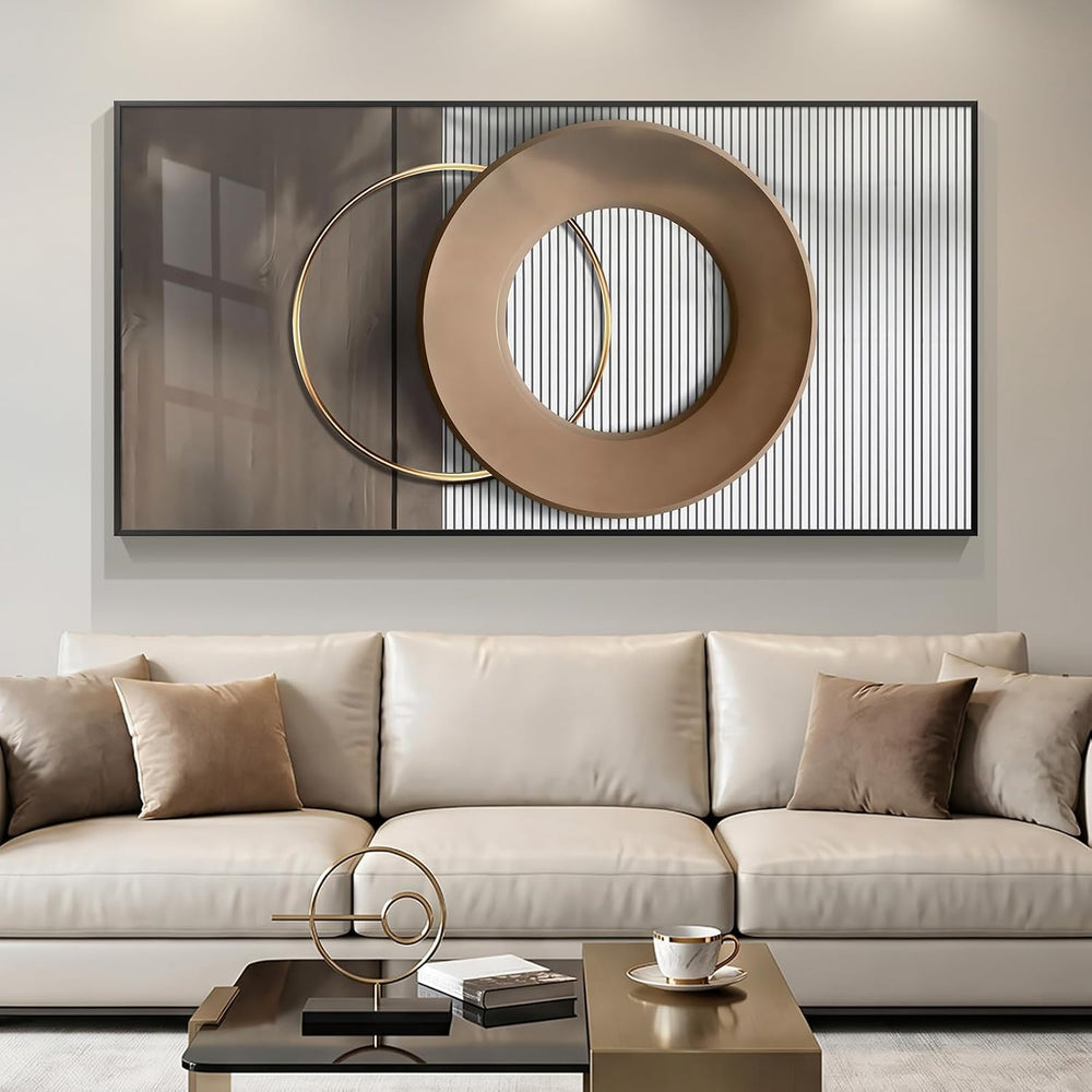 Large Horizontal Framed Modern Wall Art for Living Room, 56x28 Inch