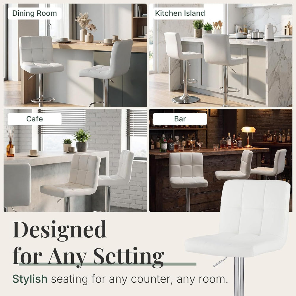 DUMOS Set of 2 Counter Height Bar Stools, 24 Inch Saddle Bar Chairs