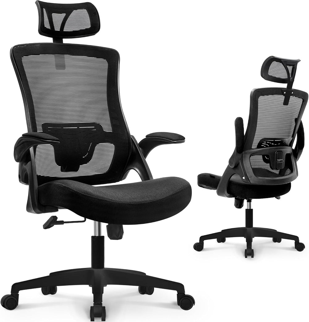 NEO CHAIR Office Desk Chair with Ergonomic High Back Headrest, Mesh Black