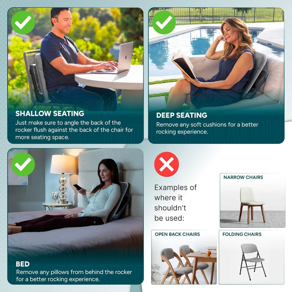 READY ROCKER Ultra| Adjustable Ergonomic Portable Rocker | Back Pain Relief &...