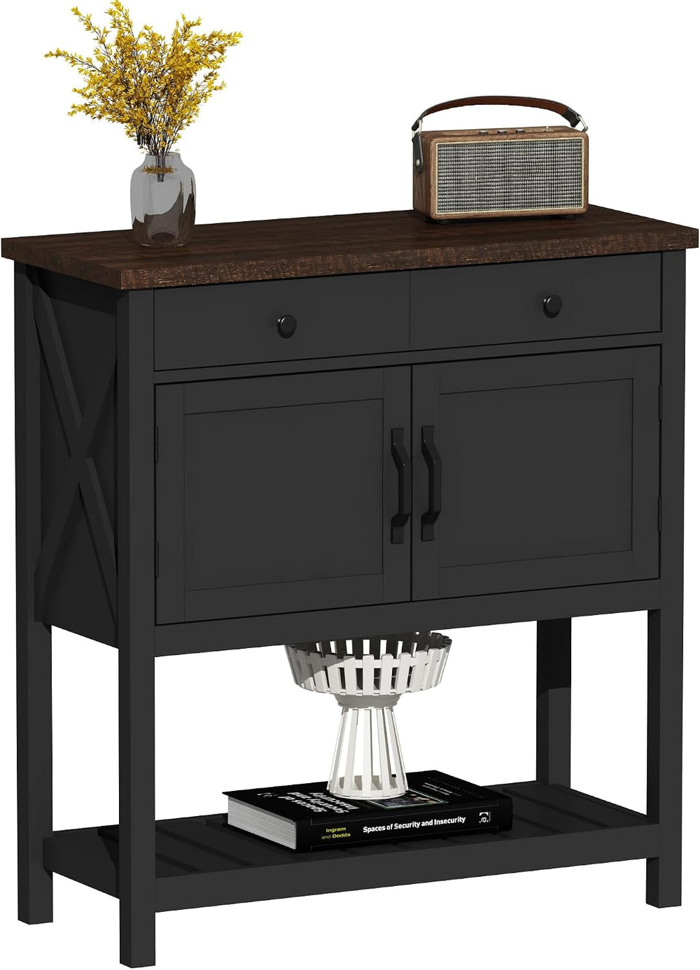 ChooChoo Farmhouse Console Table, 33.5" W Entryway Cabinet with Drawer