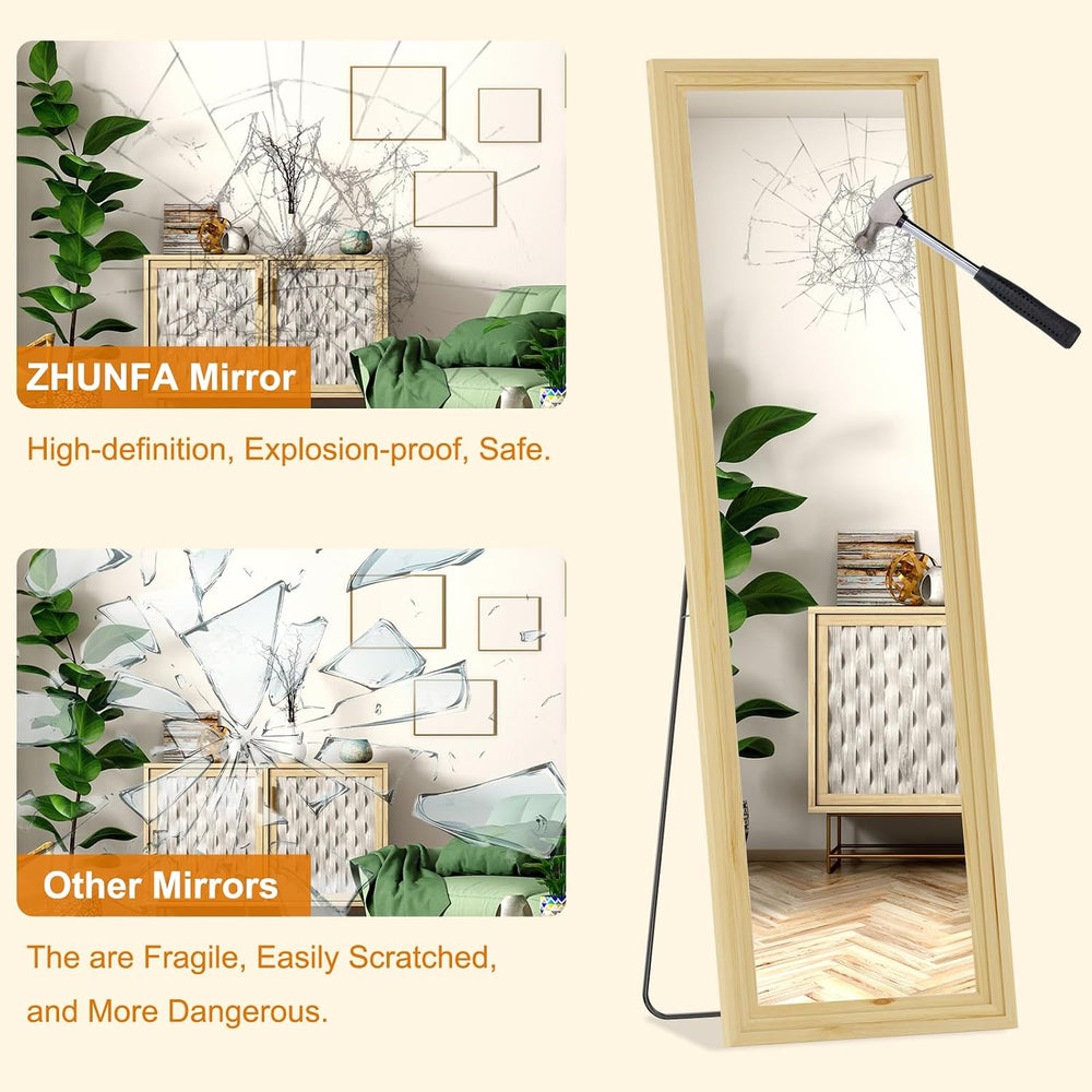 ZHUNFA Full Length Mirror, 71x32 Inch Full Length Mirror Wall Mounted