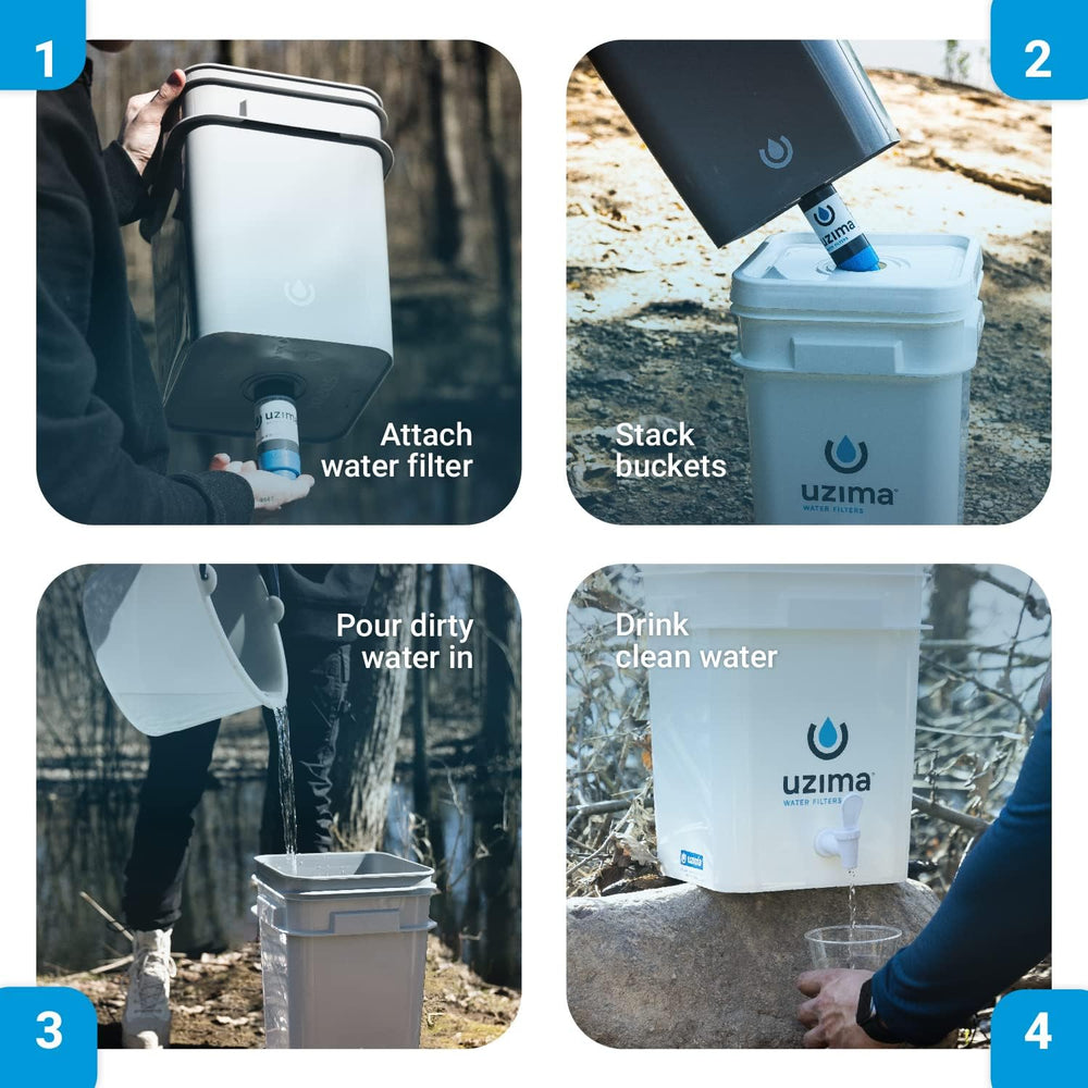 Uzima UZ-2 Camping Water Filter and Drinking Water Filter System, Portable Su...
