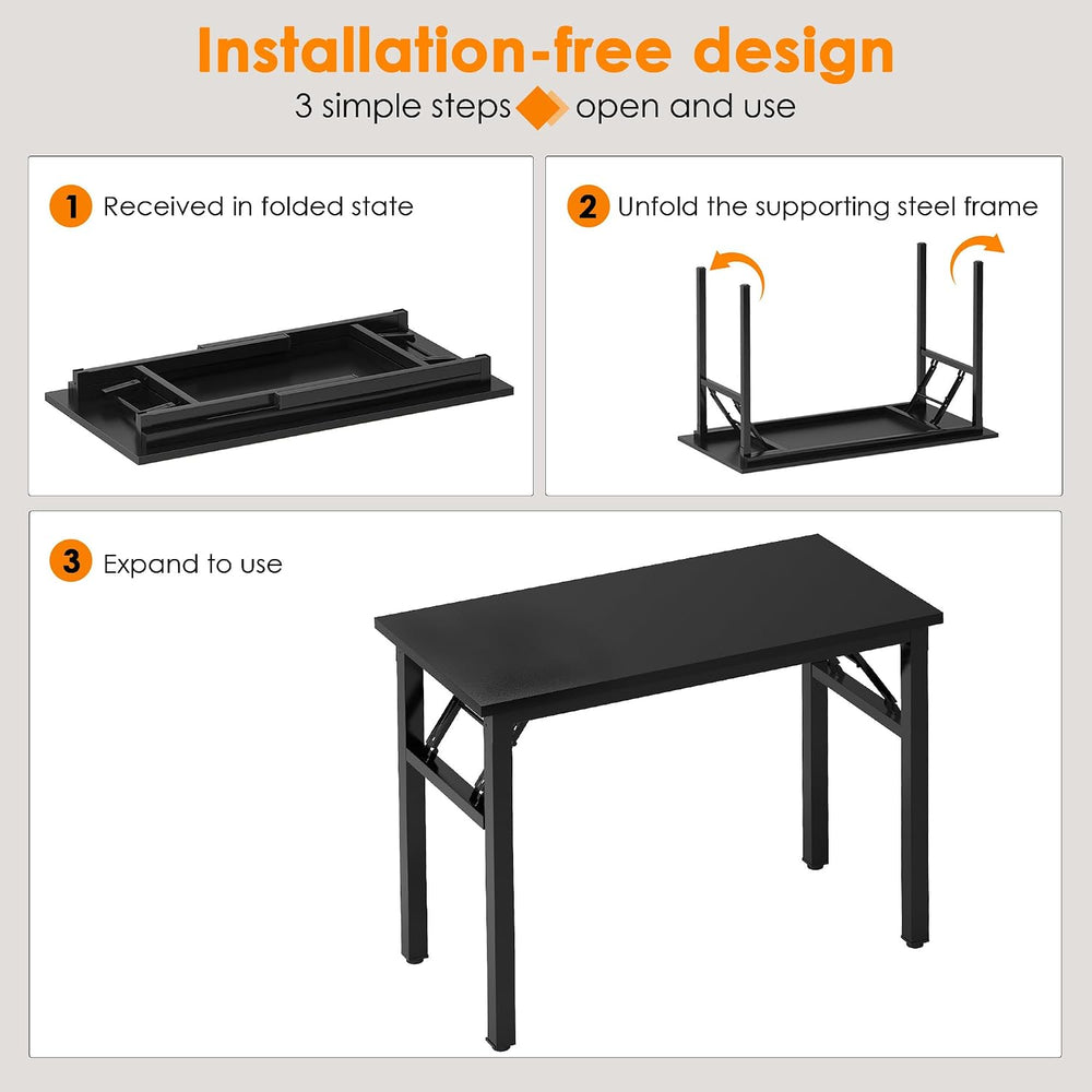 Need Small Folding Computer Desk, 31.5 Inch Writing Table, Black