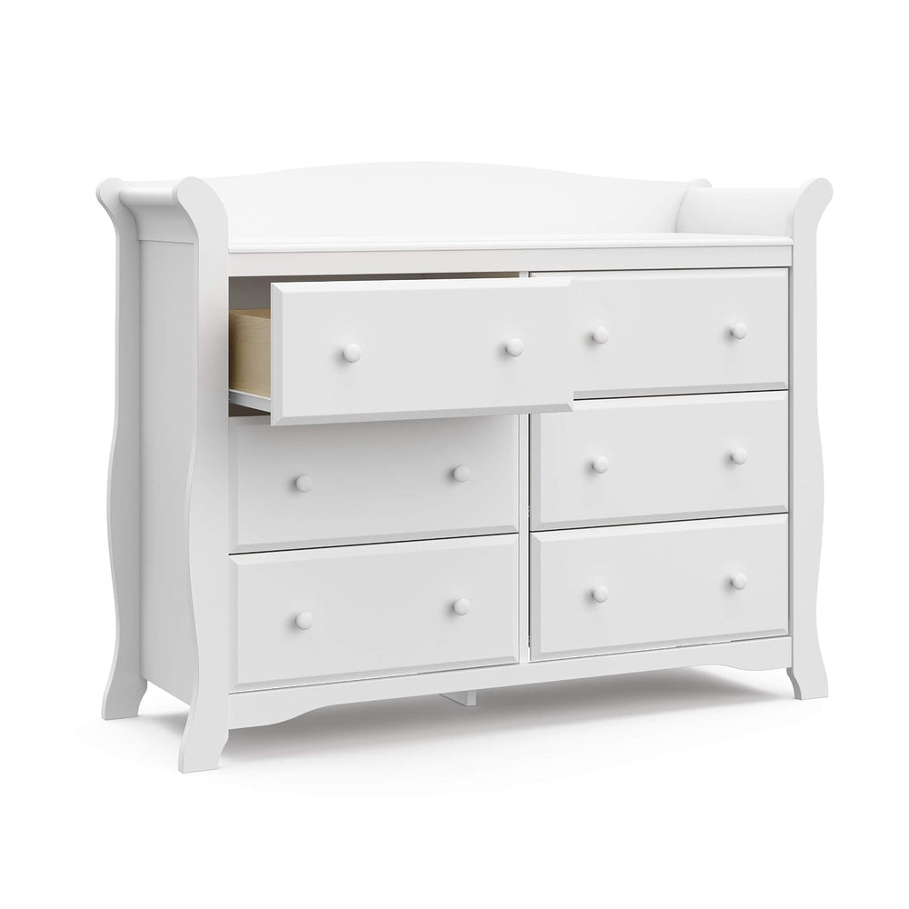 Storkcraft Avalon 6 Drawer Double Dresser, White