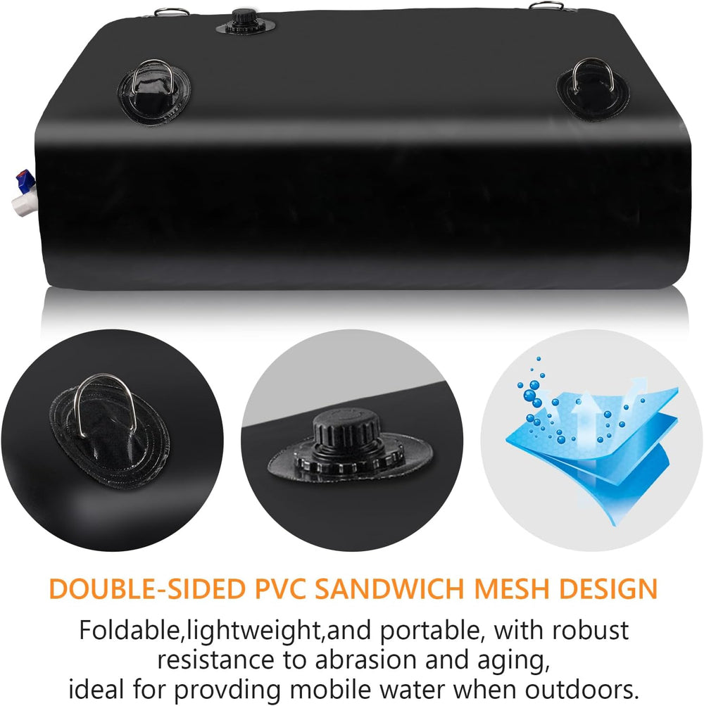 Rodelna Water Storage Bladder, Water Tank 65 Gallon Foldable Portable Water S...