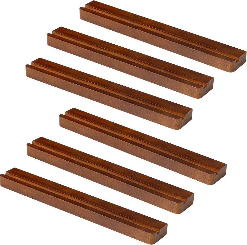 Heimlove Vinyl Wall Mount Solid Wood Record Shelf Display, Walnut, 6 Pack