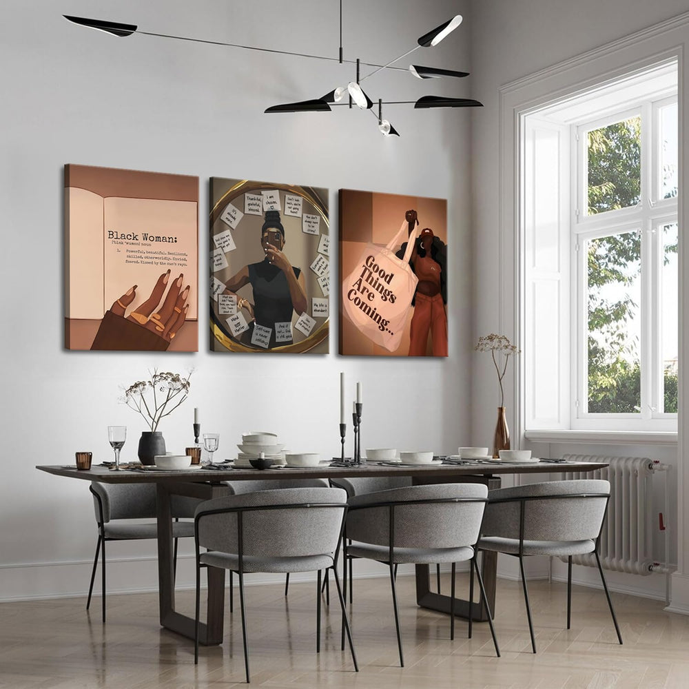 Black Girl Spiritual Wall Art, African American Woman Motivational Wall Decor...
