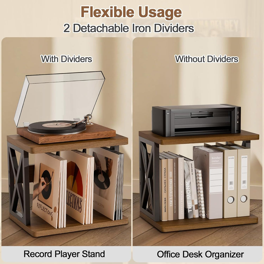 Stackable Record Holder,80-100 Lps Vinyl Records Storage with Shelf