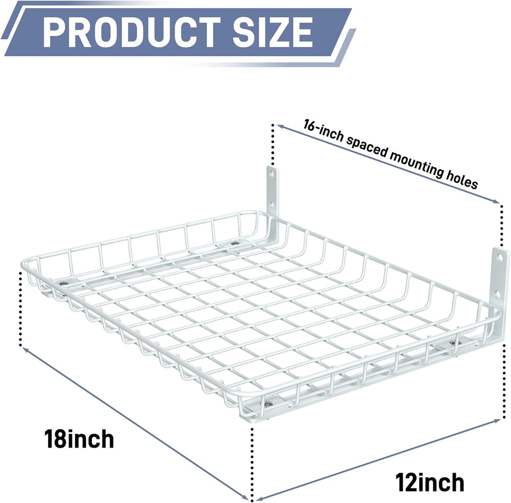 WALMANN Wall Shelves, 12 * 18 inch Wall-Mounted Storage Shelves for Garage