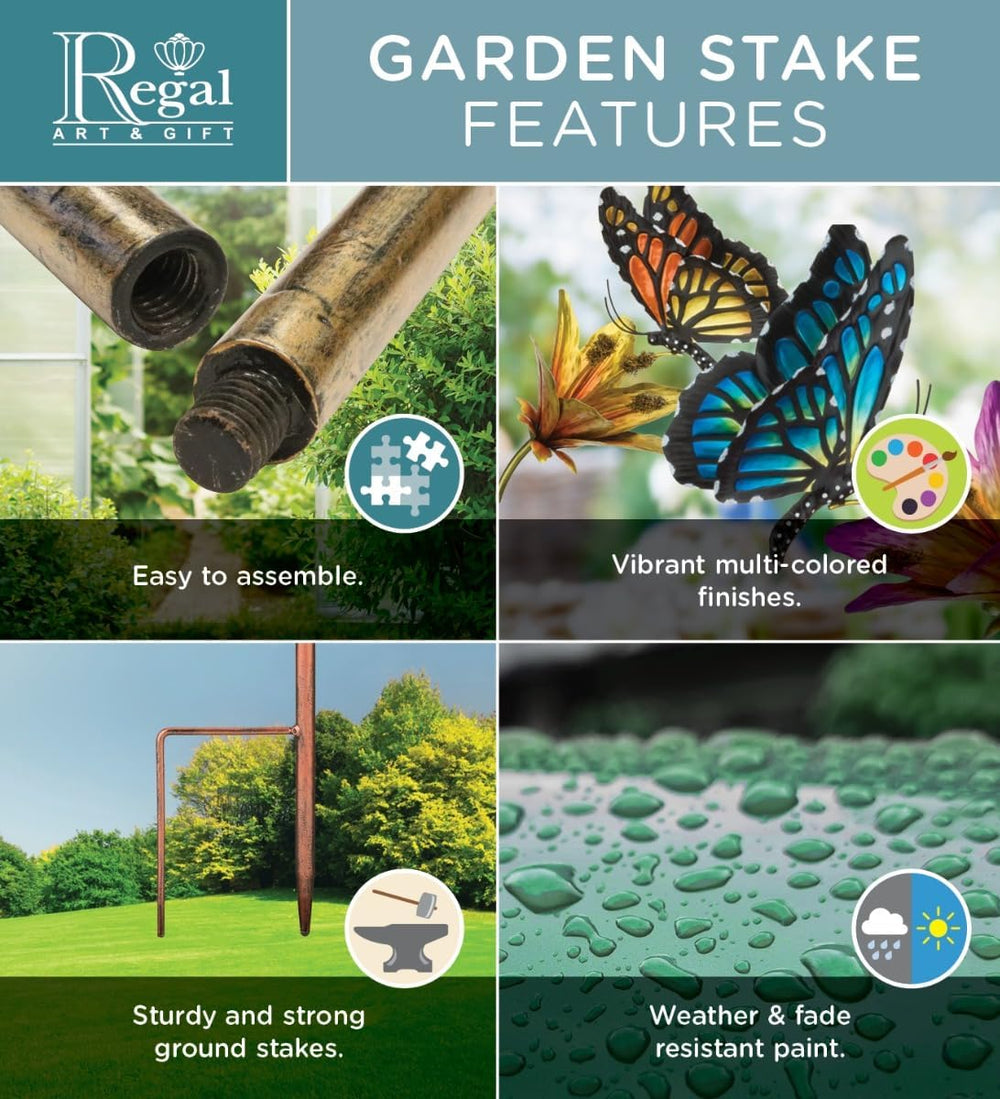 Regal Art & Gift Metal Stake/Wall Decor, Dual-Function Indoor Outdoor