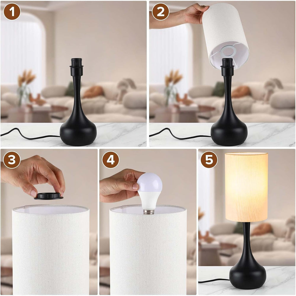 19" Mid Century Modern Droplet Table Lamp with Cylinder Shade