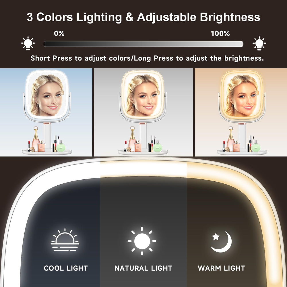 Mocado Makeup Mirror with Lights, 1X/20X Magnifying Mirror with Light