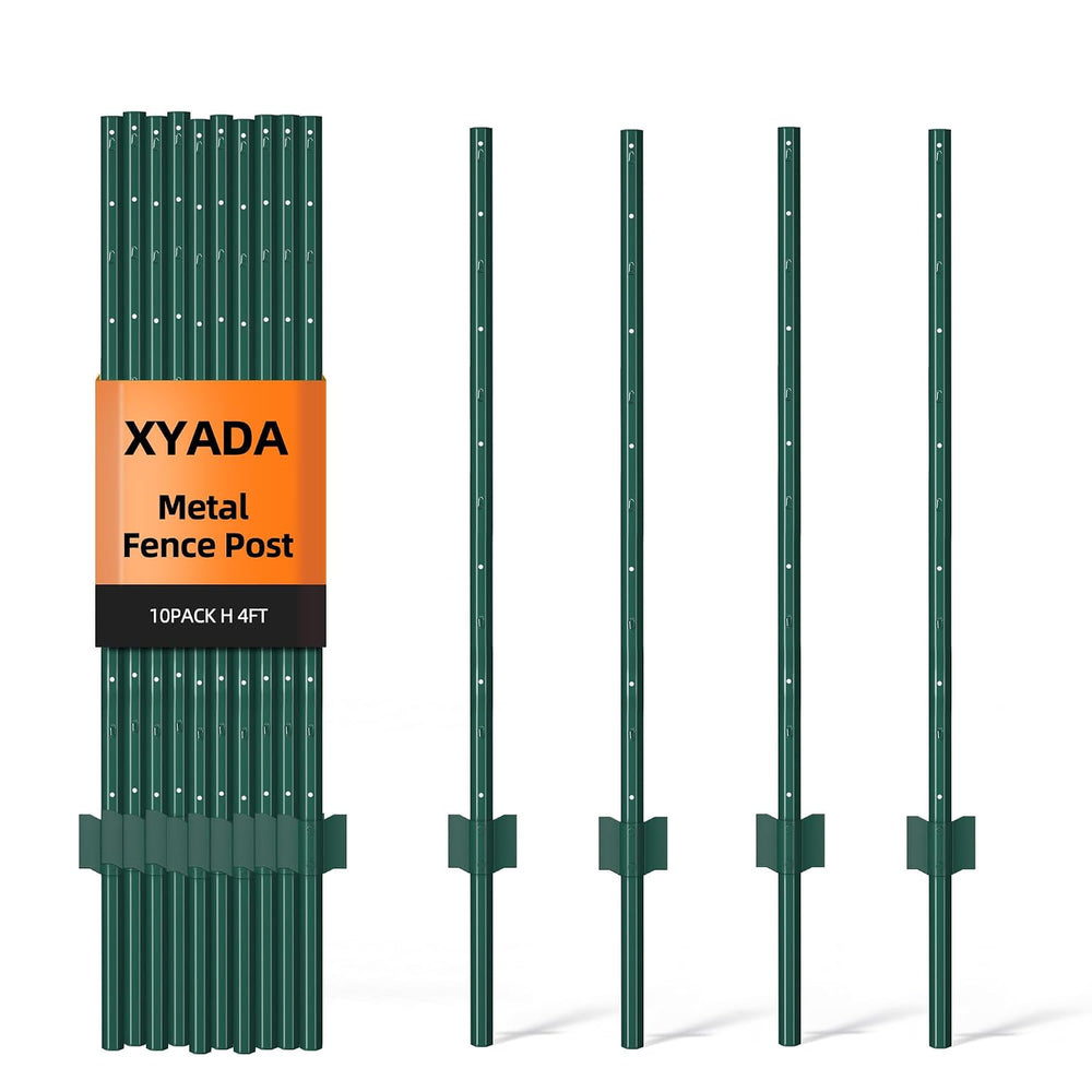 Metal Fence Post 4feet, Heavy Duty Garden Fence Post for Holding Wire Fence, ...