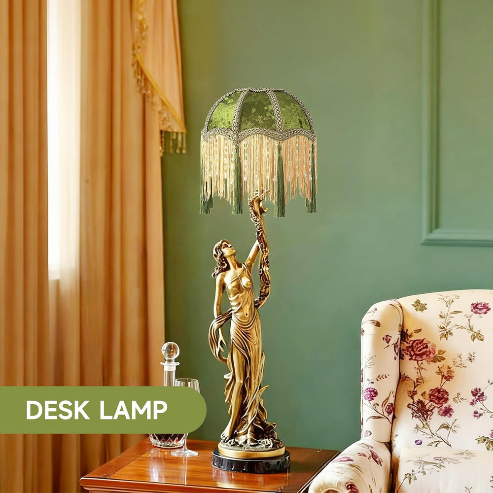 xiaojuande-Lampshade with tassels, Premium Classic Victorian, Style Bell Shap...